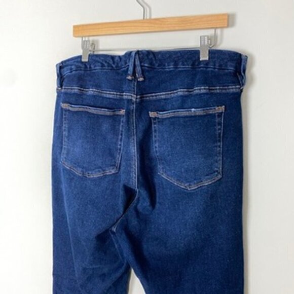 Good American Good Leg Skinny High Rise Jeans Medium Wash Raw Hem Womens 18 - Picture 5 of 7